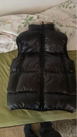 Schwarze Polyester Weste mit Reissverschluss, Grösse S,warm