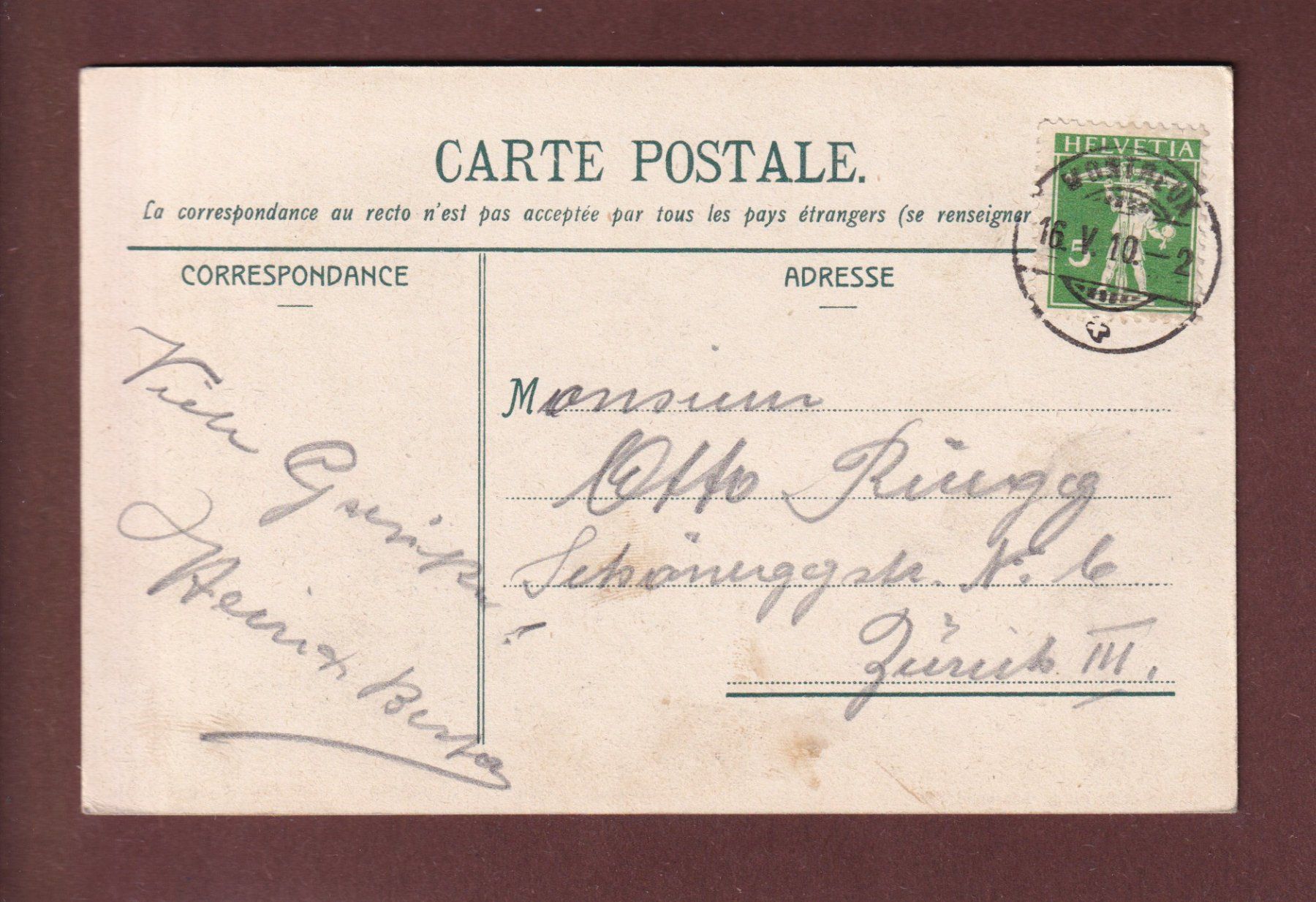 Cartoline postali: MONTREUX - Eglise protestante - 1910 – Usato da Pully venduto da nicecards 1