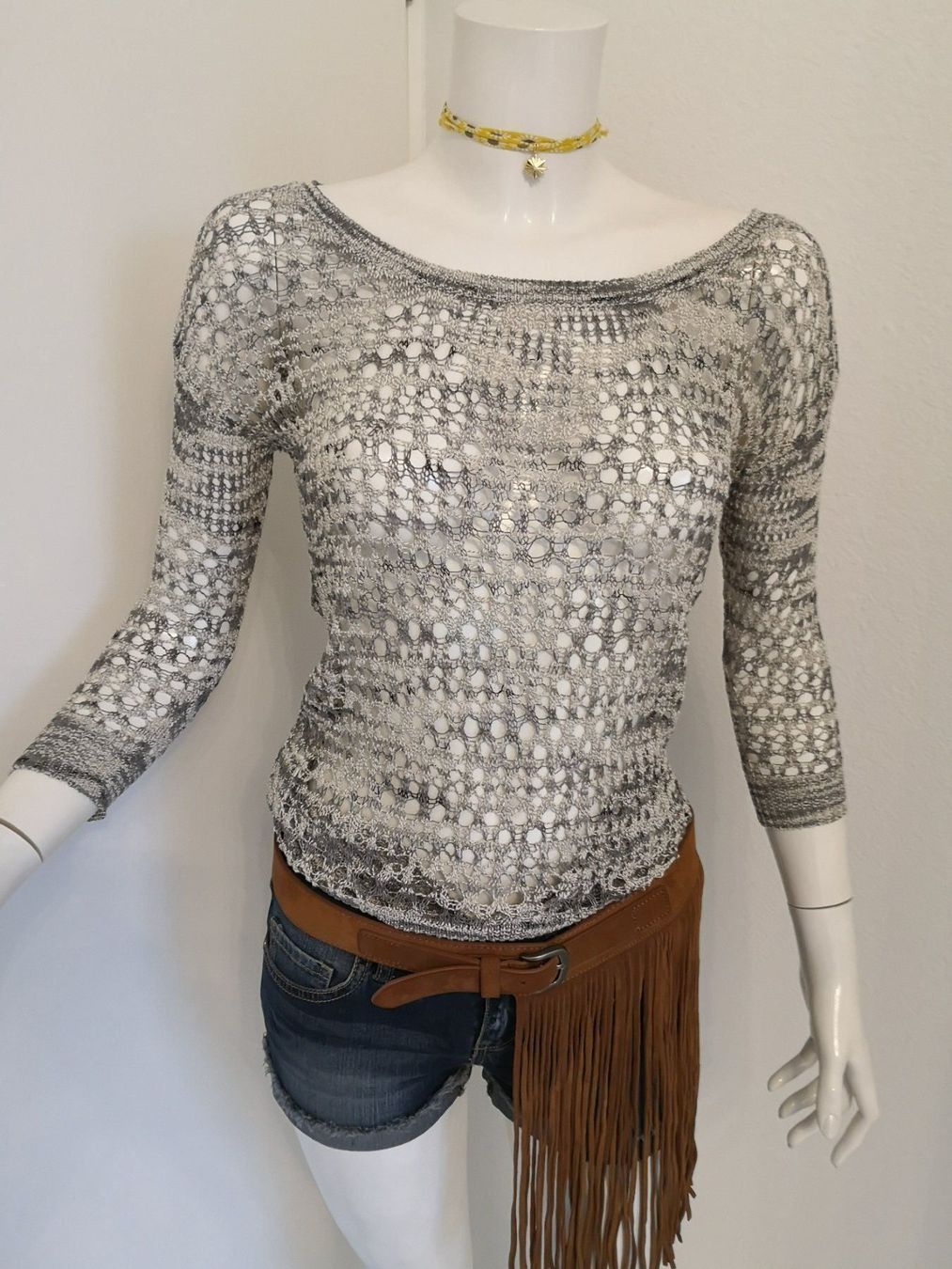 Pulls & Sweat-shirts: 🤩MANGO STRICK-HÄKEL-PULLOVER GRAU-WEISS NEU & D&G P. – Neuf (Voir description) à Olten par Naja-Twins-Twins 1