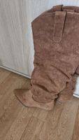 Braune Wildleder Stiefel, Grösse 38, Winter-Look