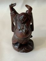 Lachender Buddha Budai aus Holz, ca. 14 cm