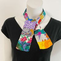 Twilly Halsschal Seide buntes Patchwork hand made Silvia-K