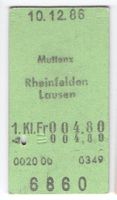 Billette Muttenz - Rheinfelden - Lausen