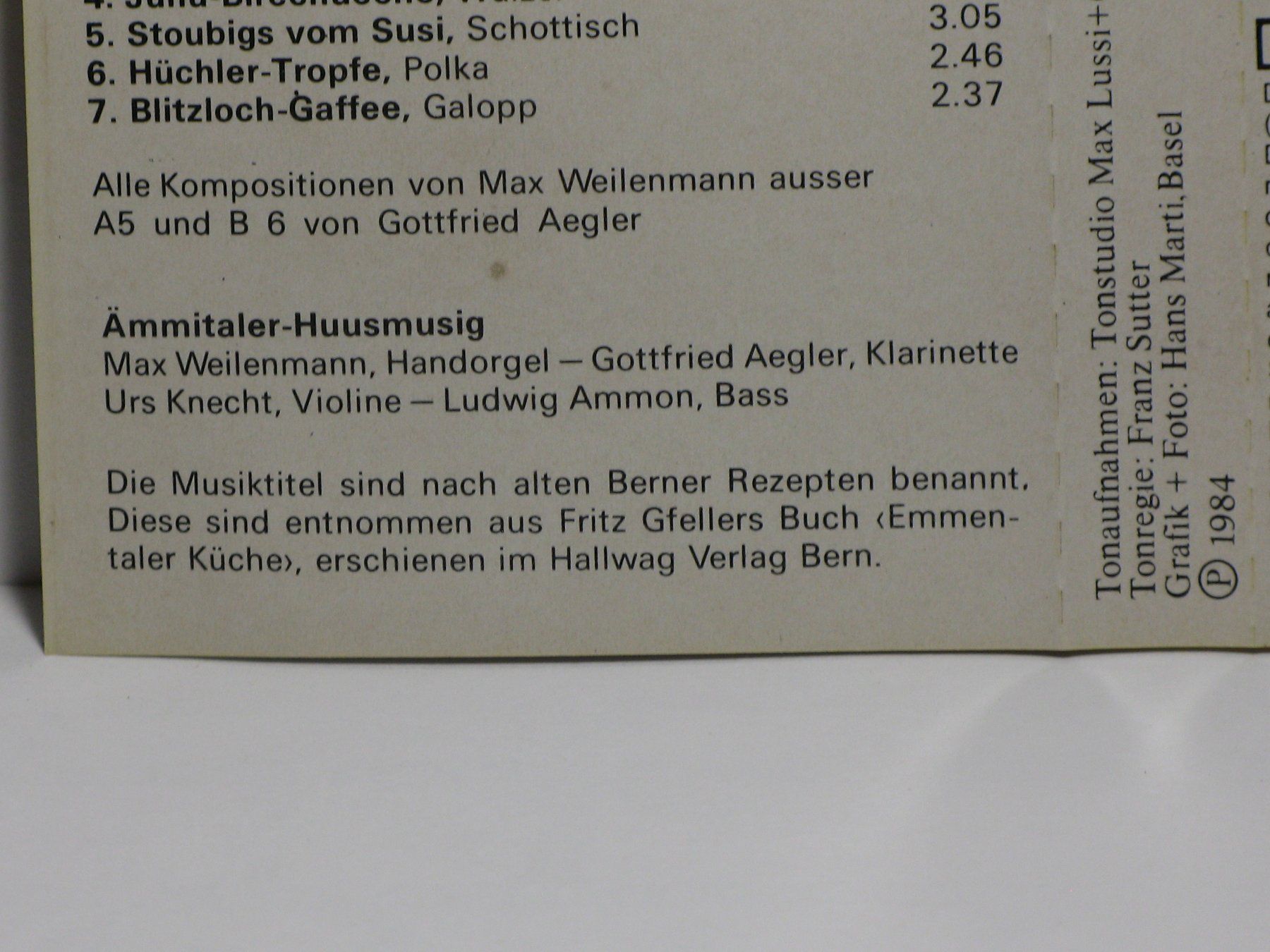 Musicassette: MAX  WEILENMANN    Us  em  Aemmital – Usato da Langnau i. E. venduto da mar_hw58 4