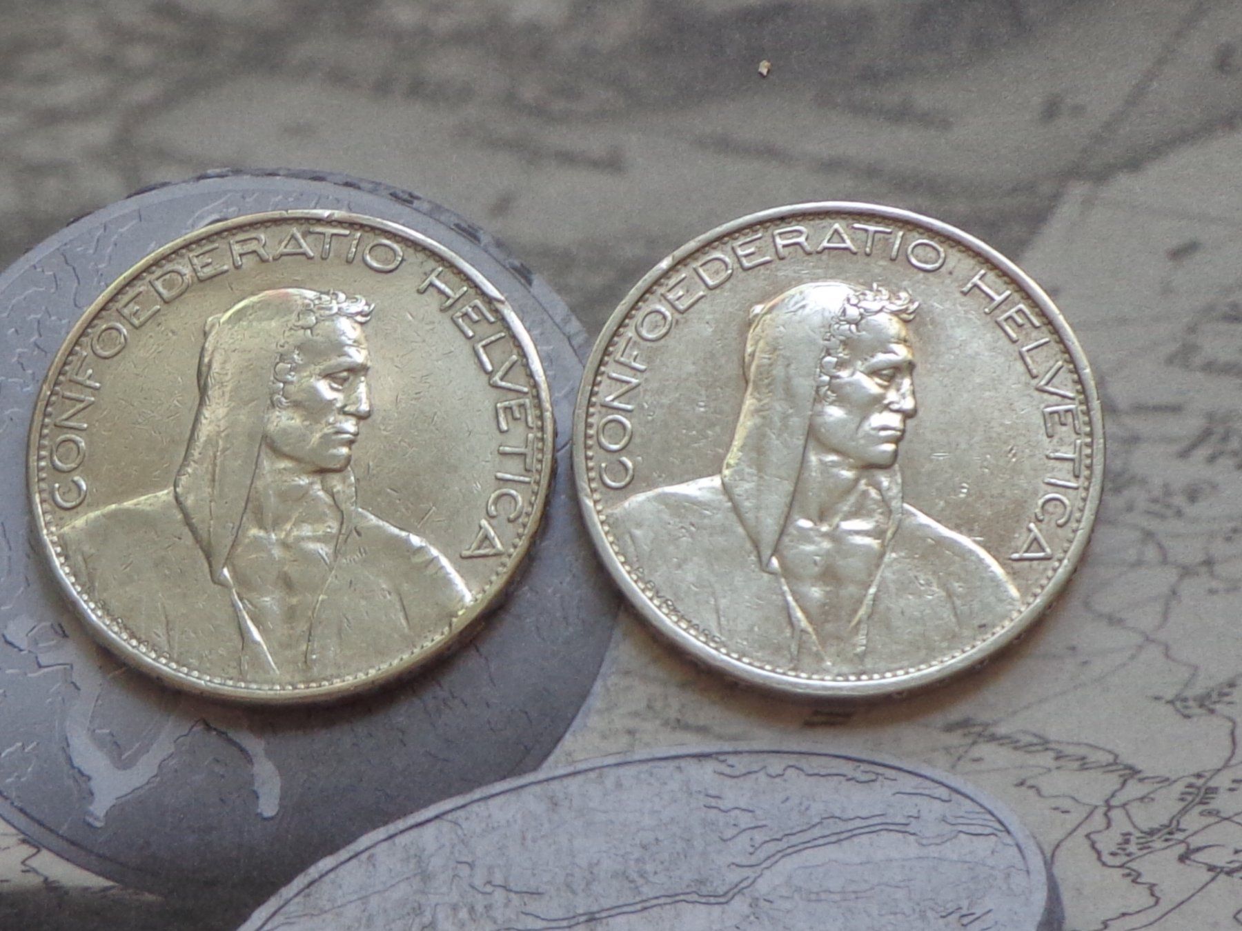 Tutti le monete: 2 x 5 Fr. 1925 B - belles pièces – Usato da Pully venduto da UCA01 1