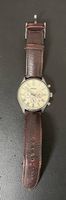 Fossil Herrenuhr Chronograph Lederarmband Beige Zifferbla...