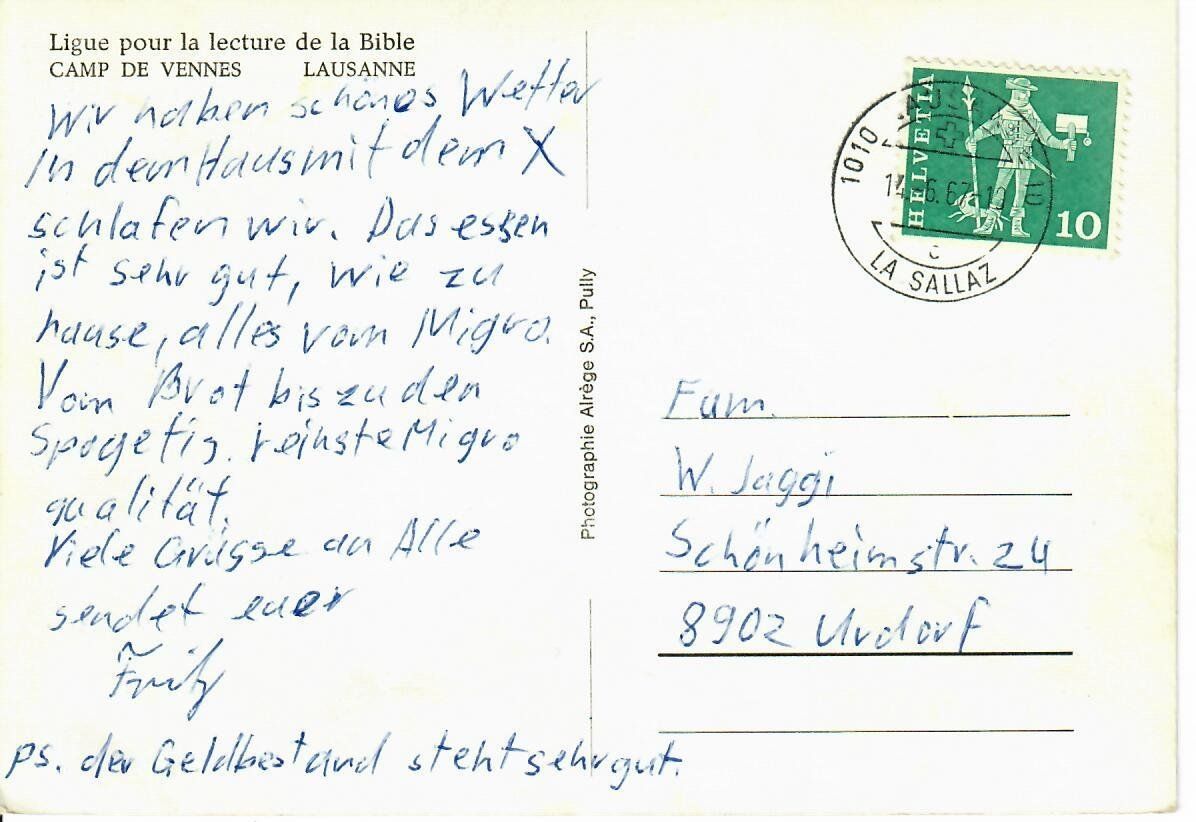 Cartoline postali: Camp de Vennes Lausanne – Usato da Hochdorf venduto da Ziegel-16 1