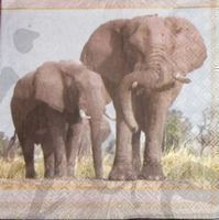 Serviette elefant mit jungem (t166) 2Stk