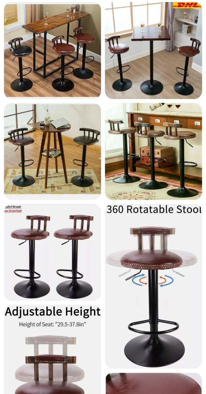 Sgabelli: Barhocker 2x Set Barstühle mit lehne – Nuovo e nell'imballaggio originale da Amriswil venduto da JaJa-Express 1