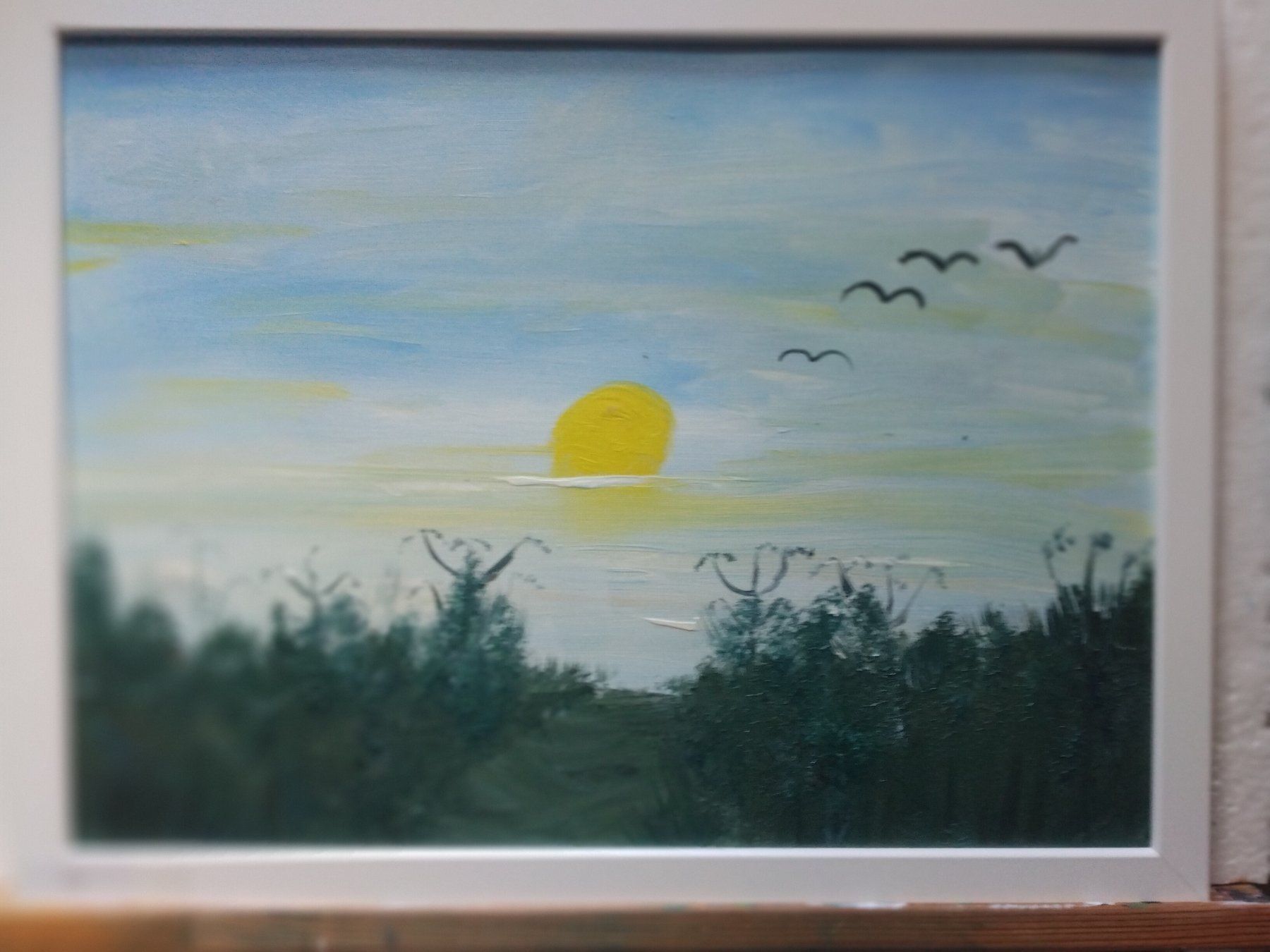 Dipinti: Oelgemälde 33cm x 43 Kunststoffwechselrahmen  See – Usato da Heimberg venduto da Hoerbi2