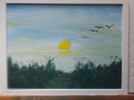 Oelgemälde 33cm x 43 Kunststoffwechselrahmen  See
