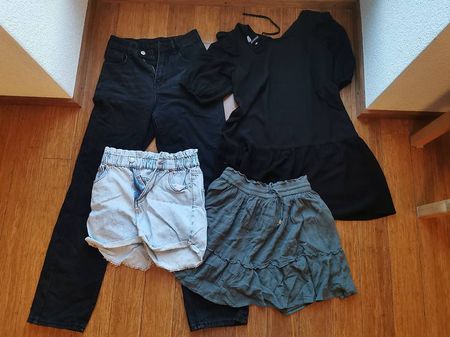 Kleiderpaket 164, Jeans, Kleidchen, kurze Hose & Rock