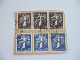 1939 Landesausstellung Briefstück mit SBK Z26a/231/235/239