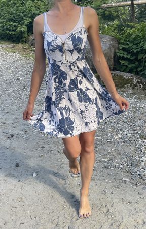 Chic Vestito floreale estivo tgM/L-con zip decorativa 🍬