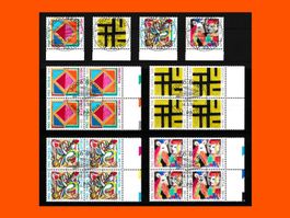 "Pro Patria" Vollstempel-Serie + Viererblöcke (1991 )