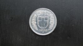 5 Franken 1969 Münze Schweiz guter Zustand