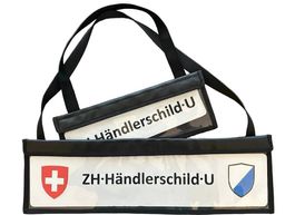 Kennzeichentasche aus Leder für Garagenschilder 