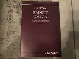 Opel Corsa, Kadett, Omega Farben und Polster 08.1988
