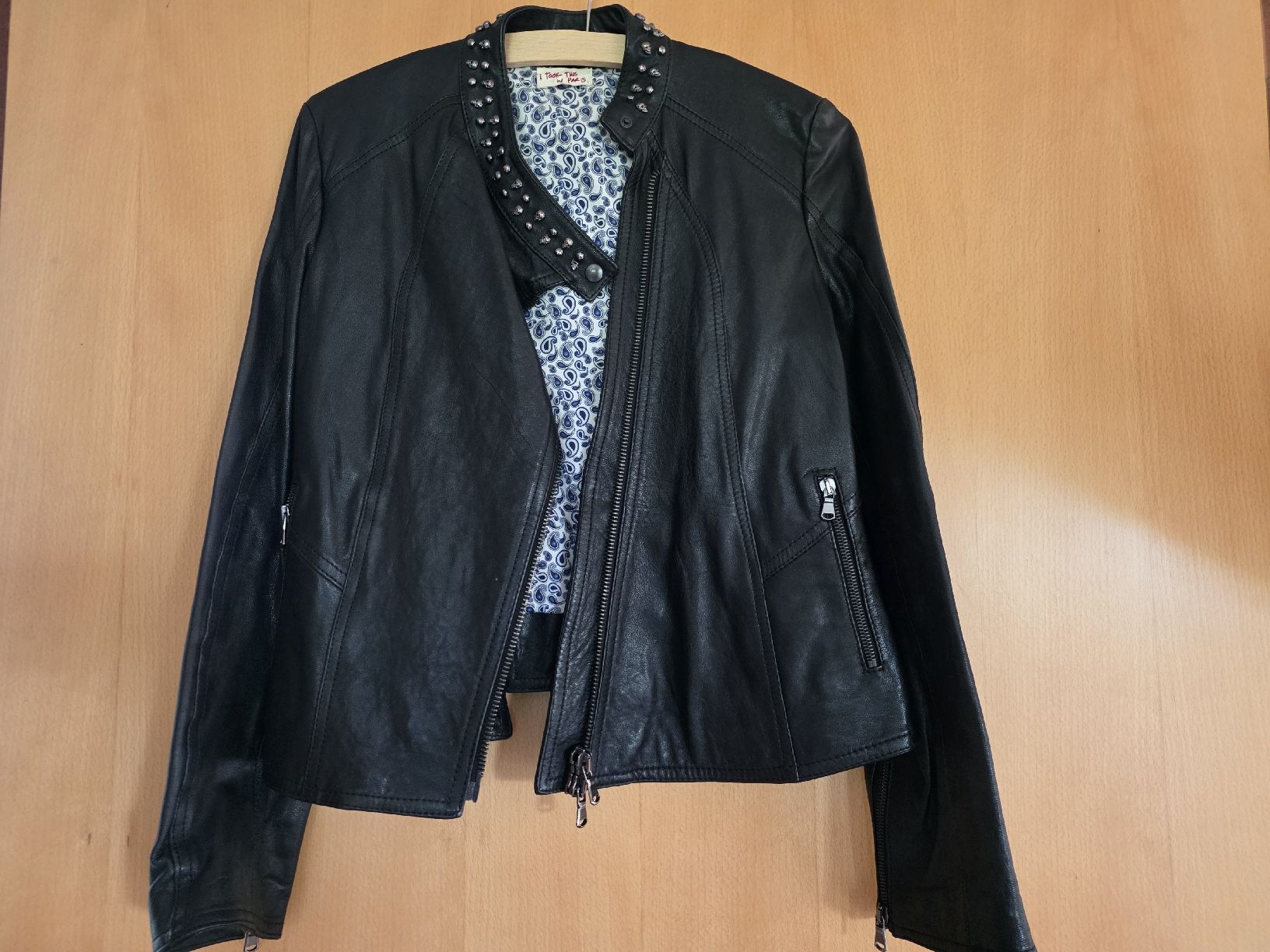 Giacche:  Leather Biker Jacket Black Studded Skull Collar Size M – Nuovo (secondo la descrizione) da Savigny venduto da mar_pfd8 1