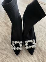 Sparkling Black Sock Boots - Size 35 - Elegant for Winter