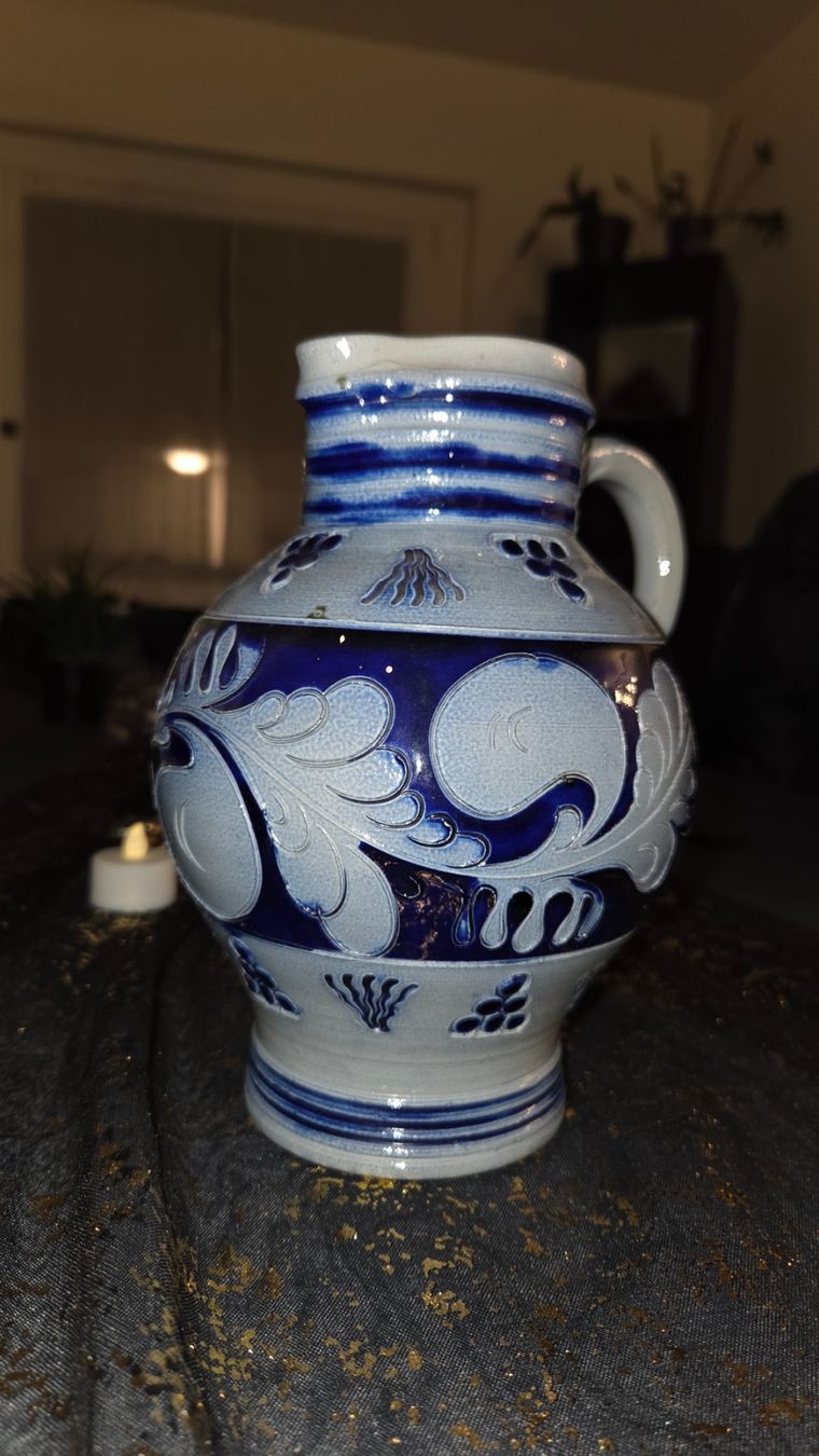 Caraffe: Carafe en grès Bleu cobalt - artisanale – Usato da Corseaux venduto da 4CAHUETE 4