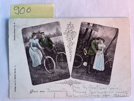 Postkarte Gruss aus Luzern Velo Motiv, 1899