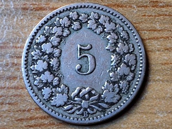 Tutti le monete: 5 Rappen 1902 – Usato da Münchenstein venduto da purbach1 1
