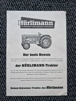 Original Prospekt Hürlimann Traktor "Der beste Beweis"