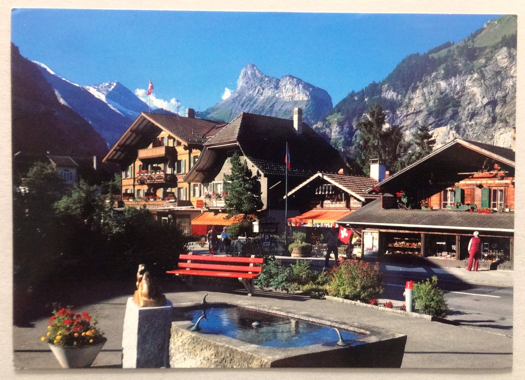 Cartoline postali: Kandersteg 1176 m, B.O., Dorfstrasse – Difettoso da Fétigny venduto da Billy2miny