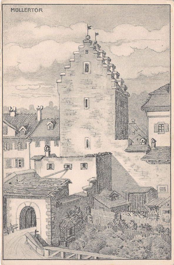 Cartoline postali: Alt St. Gallen, Müllertor, um 1910 – Usato da Frauenfeld venduto da POML