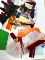 Tiffany Glas grosser Restposten   5.5 Kilo Buntglasscheiben