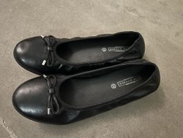 Schwarze Damen Ballerinas Leder Grösse 38