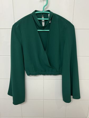 Grüne crop Bluse von ZARA (ungetragen)