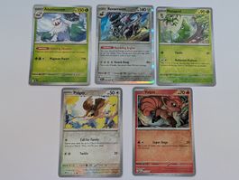 5-teiliges Reverse-Holo Set aus den Karmesin & Purpur