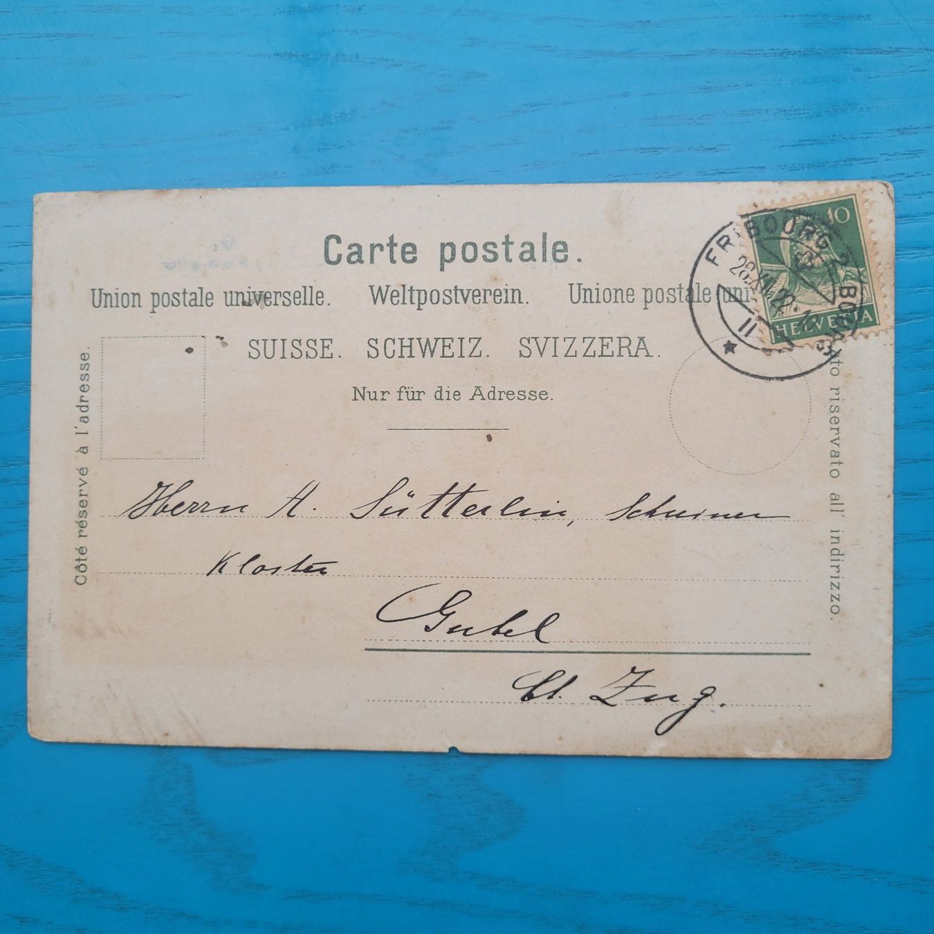 Cartoline postali: Fribourg / Freiburg 1922 – Usato da SCHÜBELBACH venduto da CoKaHa 1