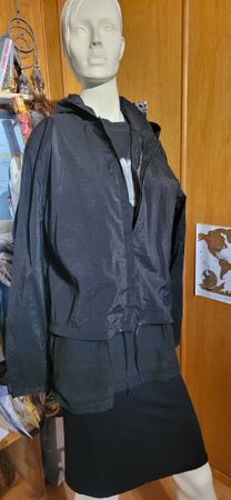 Damen Nylon Kapuzenjacke XL von Teddys schwarz
