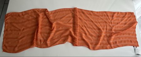 Sisley scarf orange striped 100% polyester new