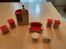 Goki 9 Teiliges  Puppenhaus-Wohnzimmer 3 +