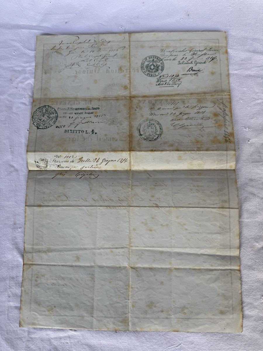 Documenti: Passport Suisse 1856 Schweizer Pass – Usato da GRAND - LANCY venduto da petitpain67 2