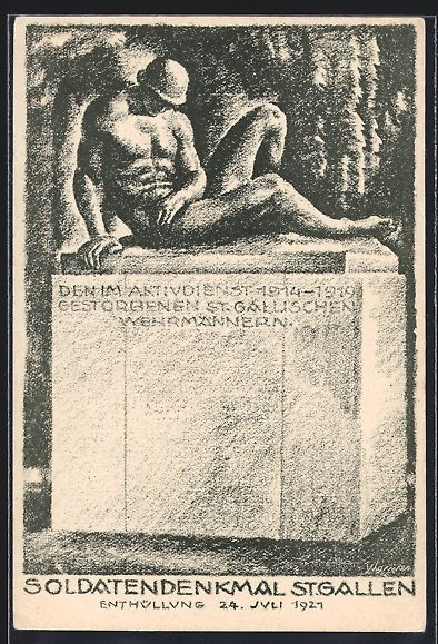 Cartes postales: AK St. Gallen, Soldatendenkmal – D'occasion à Berlin par bartko-reher