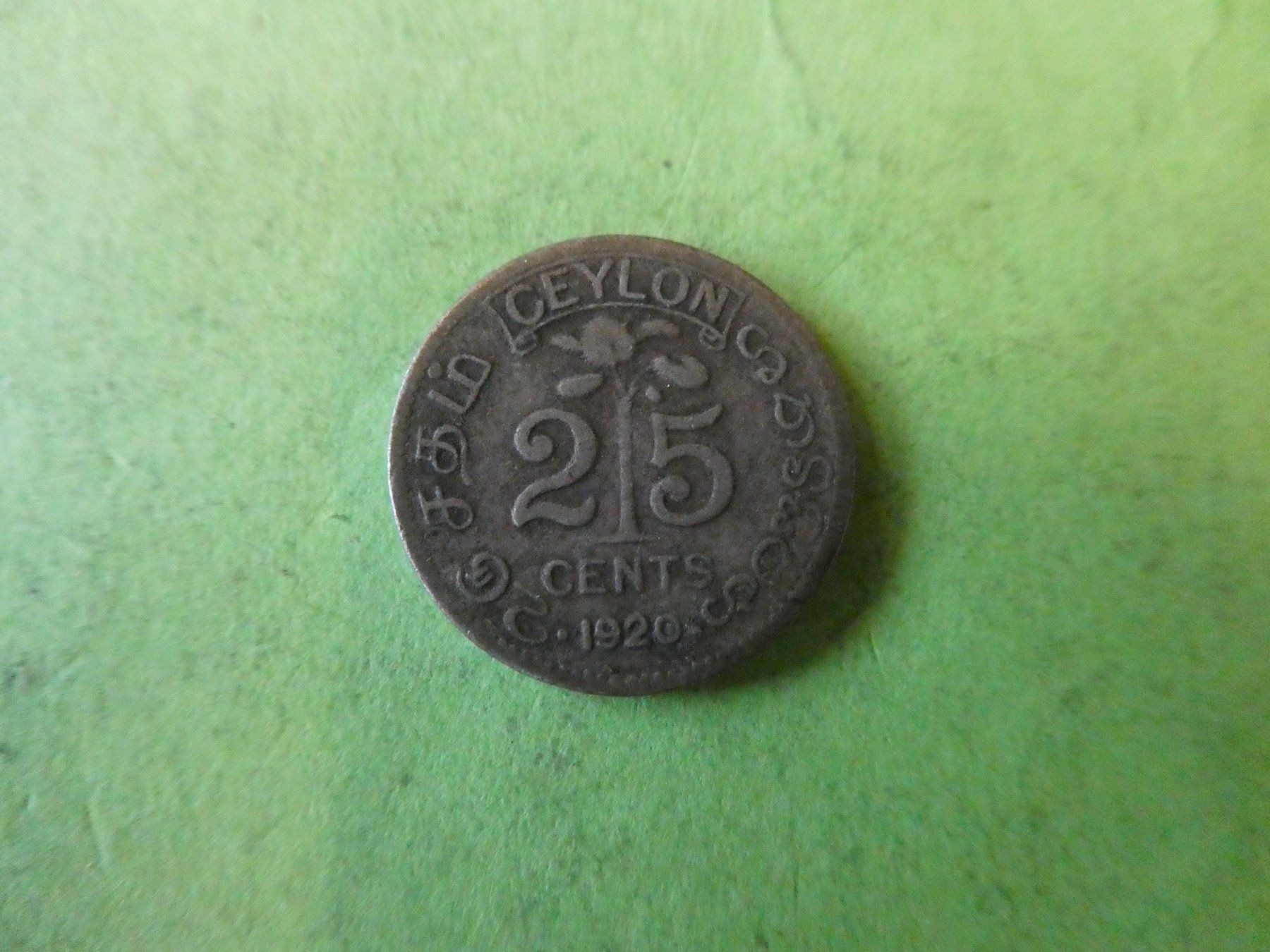 Tutti le monete: Ceylon 1920, 25 Cents – Usato da Hinterforst venduto da Rohusri