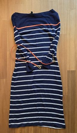 Lauren Ralph Lauren Kleid gestreift marineblau -  Grösse S
