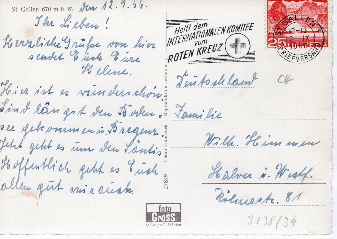 Ansichtskarten: St. Gallen 6 Bild Karte 1956 – Gebraucht aus St. Gallen von Epu 1