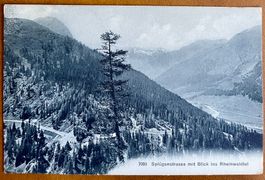 SPLÜGEN - STRASSE mit Blick ins Rheinwaldtal 1911