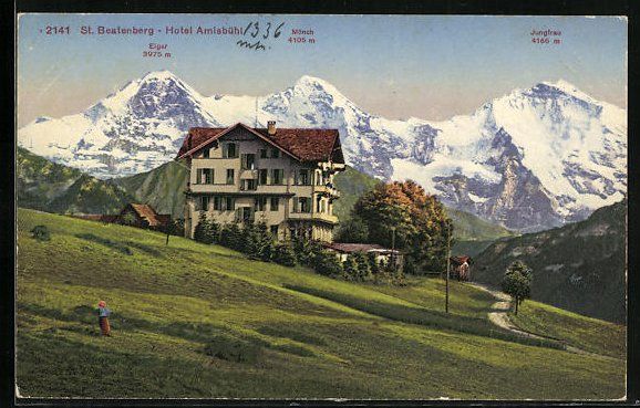 Cartoline postali: St. Beatenberg, Hotel Amisbühl mit Eige – Usato da Berlin venduto da bartko-reher