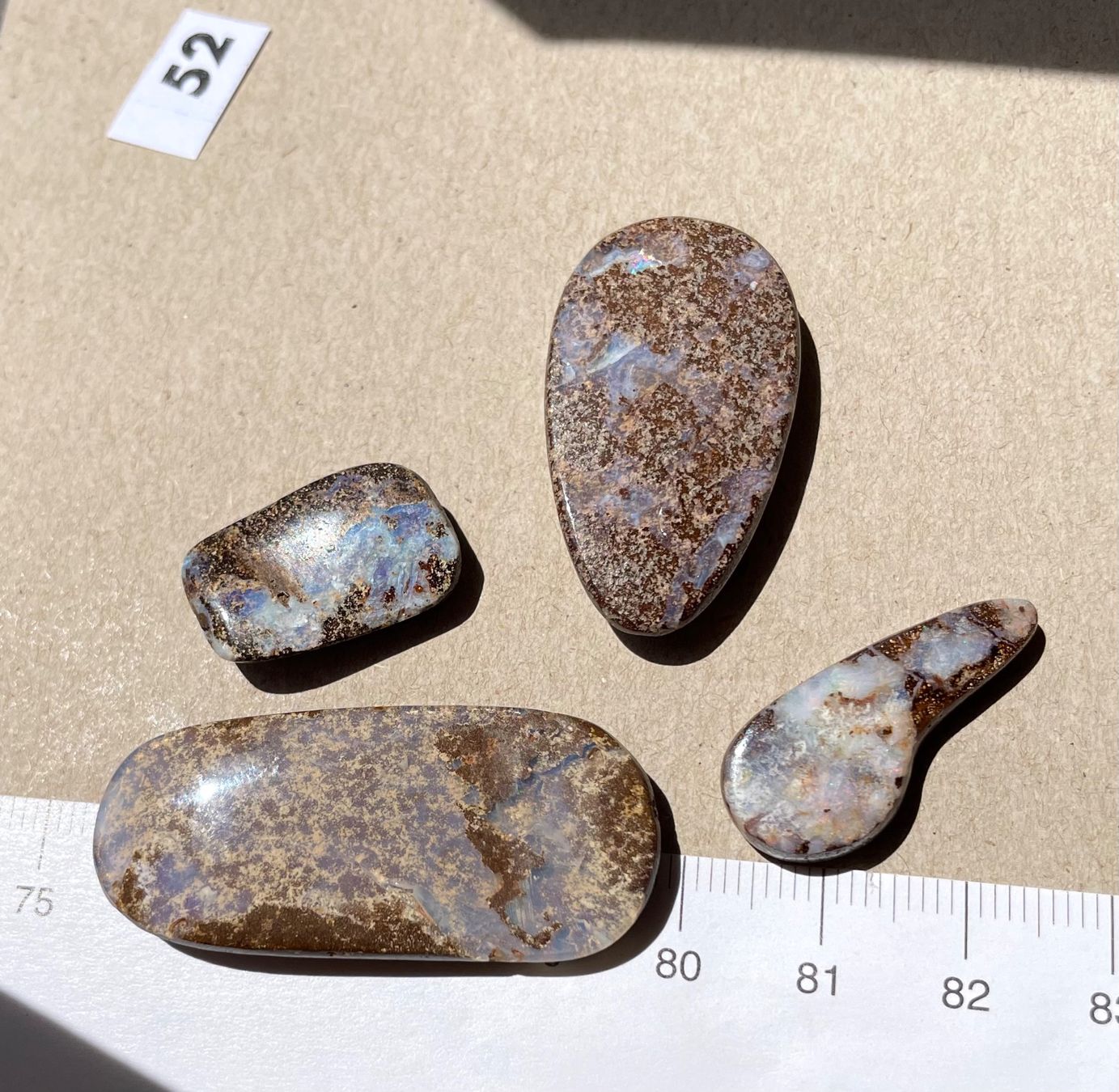Fossilien: 4 Cabochon Opal echt  neu gross       TOP Geschenk Idee – Neu und originalverpackt aus Leuggern von gemshow 2