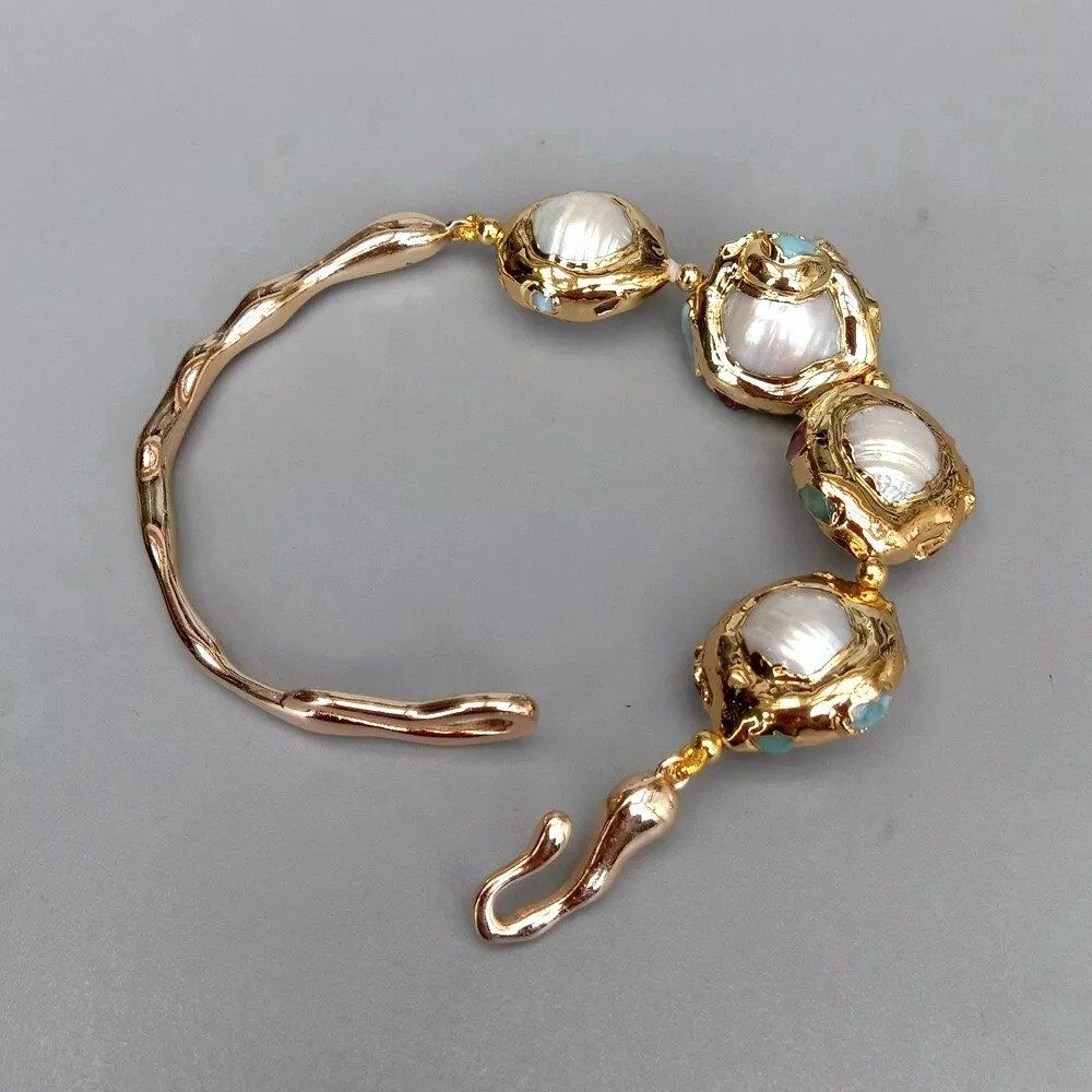 Bracciali & Braccialetti: Lua Design weiss Perlen Armband Echt Bracelet rigide Perle – Nuovo (secondo la descrizione) da Prilly venduto da ilyria73 3