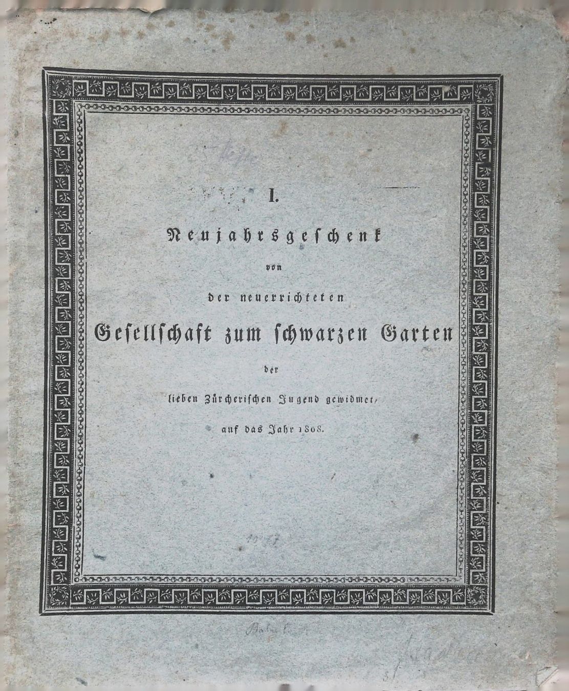 Stiche: Baden Neujahrsblatt 1808 mit Ansicht – Gebraucht aus Rafz von Helvet32 2