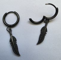 Ohrringe Feder Anhänger schwarz gebraucht