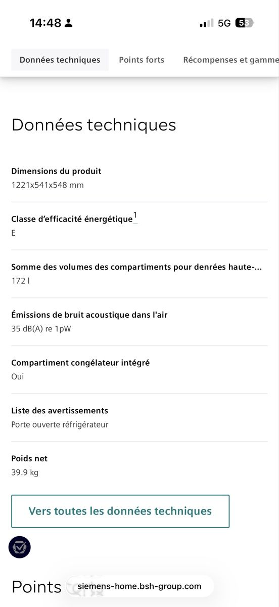 Kühlschrank: Réfrigérateur intégrable Siemens iQ100 – Neu (gemäss Beschreibung) aus Moudon von alipilot2006 3